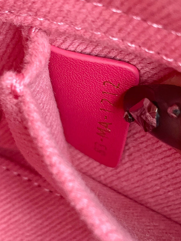 BORSA D-JOY 22 IN DENIM MACROCANNAGE ROSA SCURO