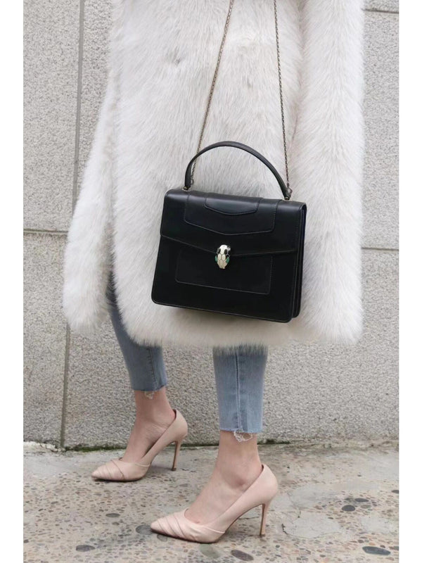 BVL Serpenti Forever Top Handle Bag 25 cm Black Calfskin GHW 188651