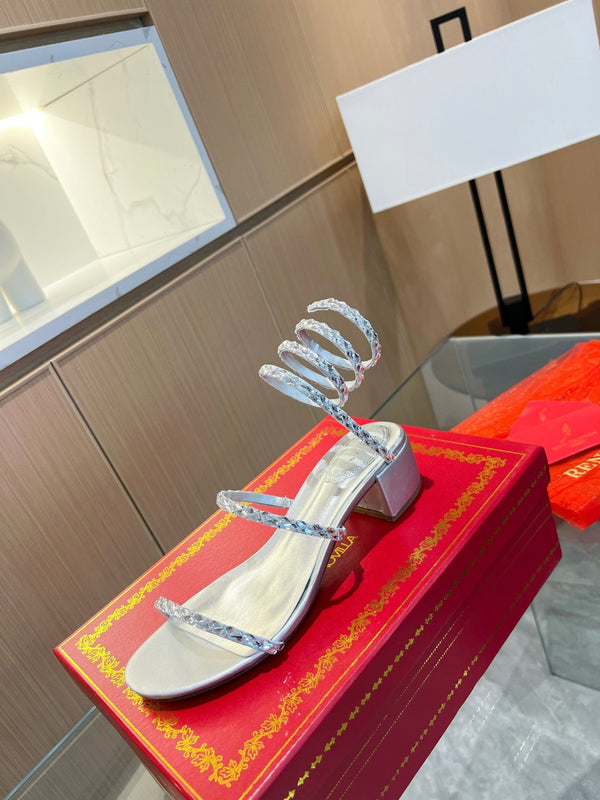 RC Diamond Sandals Sliver Silk Creole Glass Diamond 341984