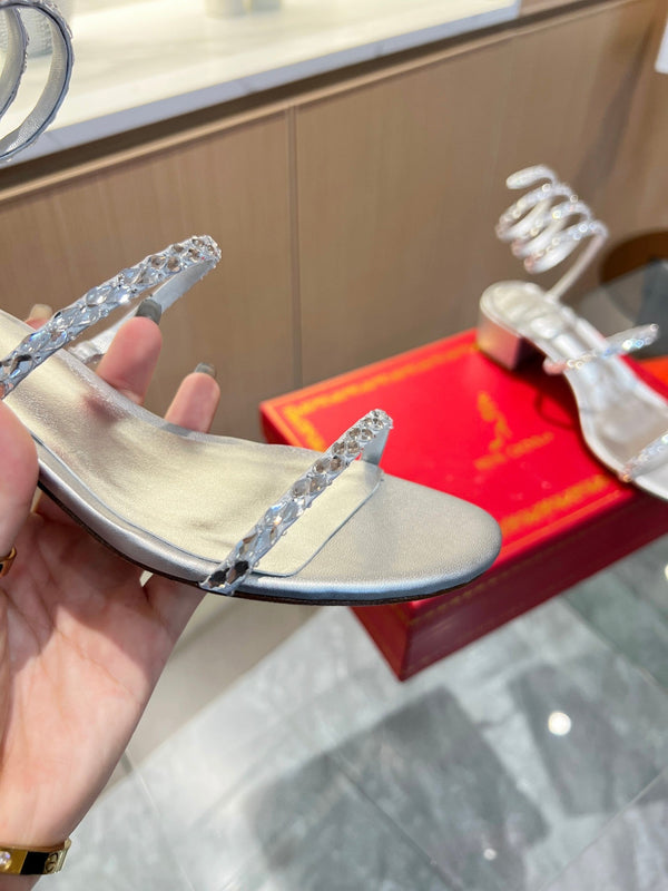 RC Diamond Sandals Sliver Silk Creole Glass Diamond 341984