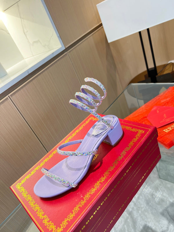 RC Diamond Sandals Purple Silk Creole Glass Diamond 341985