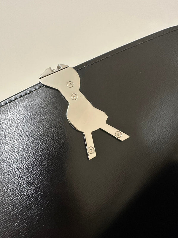 YSL Solferino Small Satchel Bag Black Gold Calfskin 339504