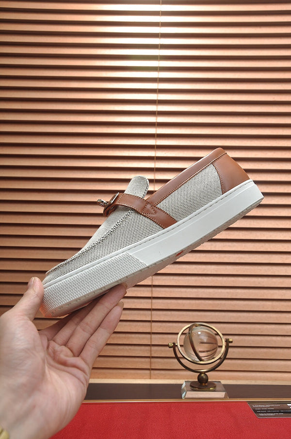 HM GAME SLIP-ON SNEAKER BLACK PLUM AND RUSSET DENIM