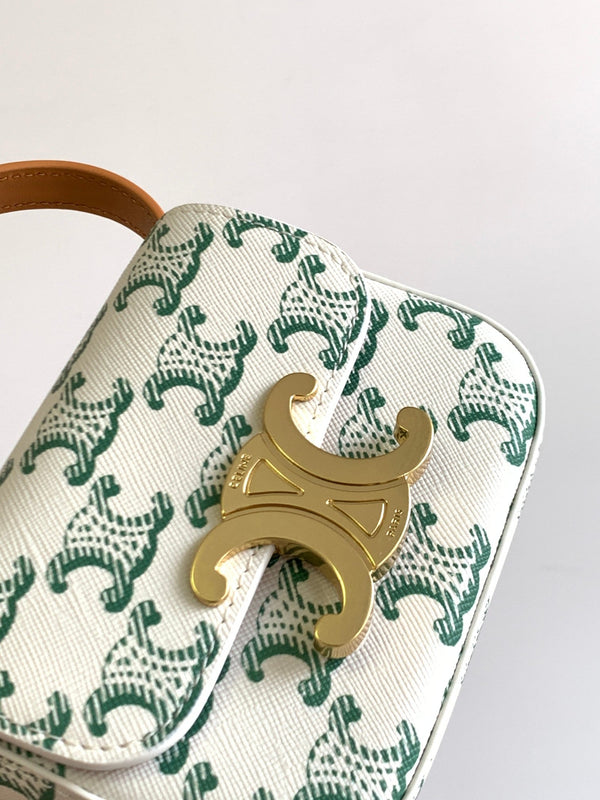 TRIPHOME 11 PELLE DI BUCCIONE VERDE BIANCA