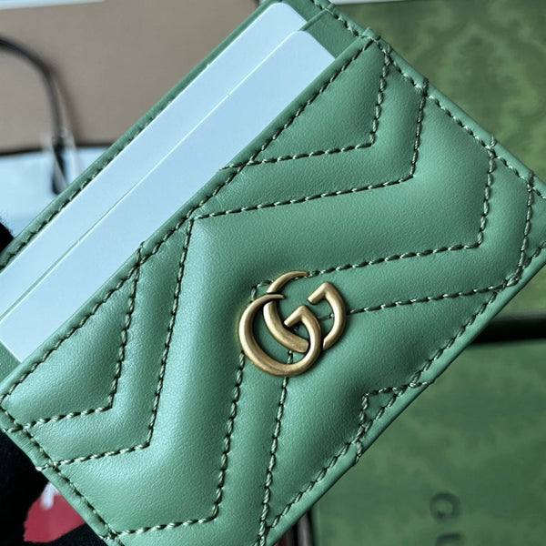 PORTA CARTE MARMONT TRAPUNTATO 10 IN PELLE DI AGNELLO VERDE CHIARO