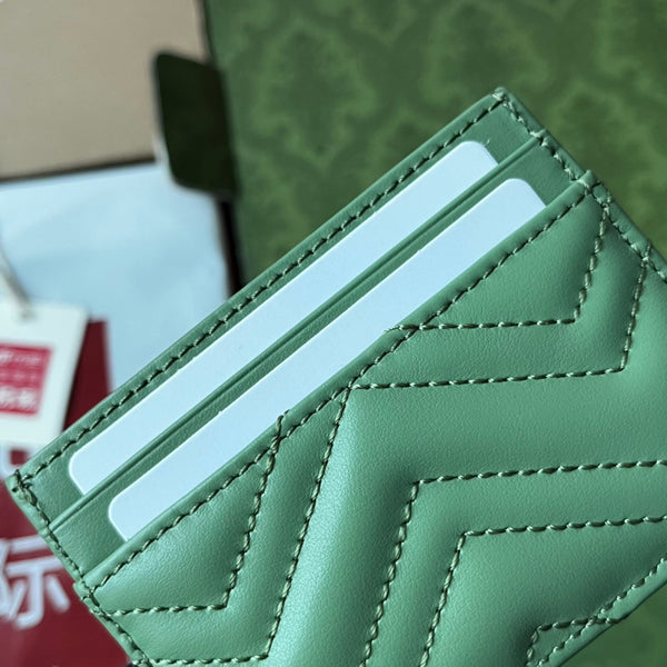 PORTA CARTE MARMONT TRAPUNTATO 10 IN PELLE DI AGNELLO VERDE CHIARO