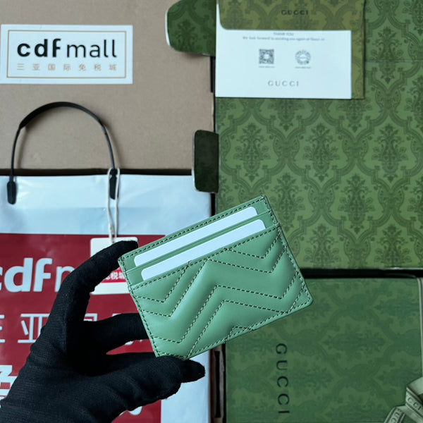 PORTA CARTE MARMONT TRAPUNTATO 10 IN PELLE DI AGNELLO VERDE CHIARO