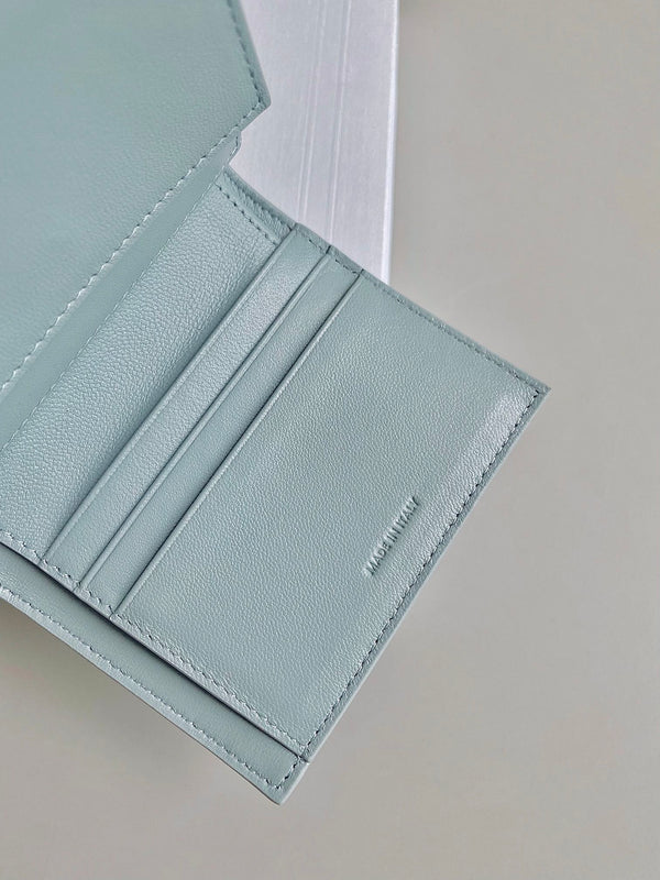 TRIPHOME 10 PORTEFEUILLE TRIPLE VEAU BLEU PASTEL