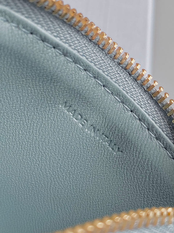 TRIPHOME 9 WALLET TWO-IN-ONE GLACIER BLUE CALFSKIN