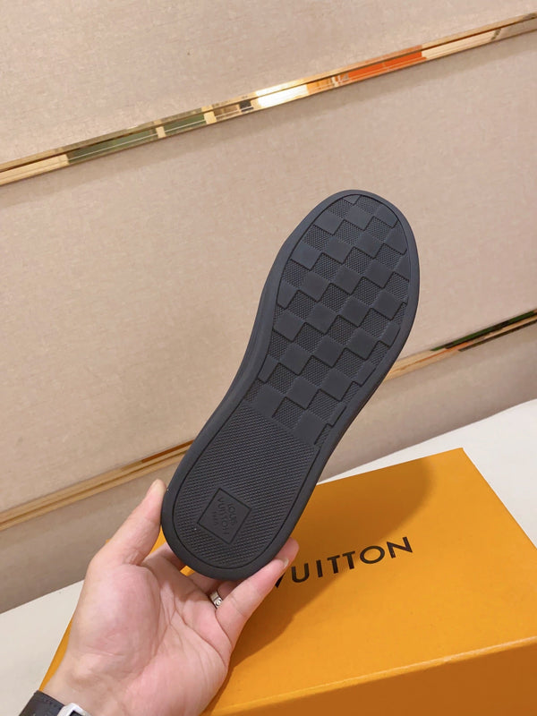 LV TRAINER SNEAKER BLACK DAMIER JACQUARD AND CALFSKIN