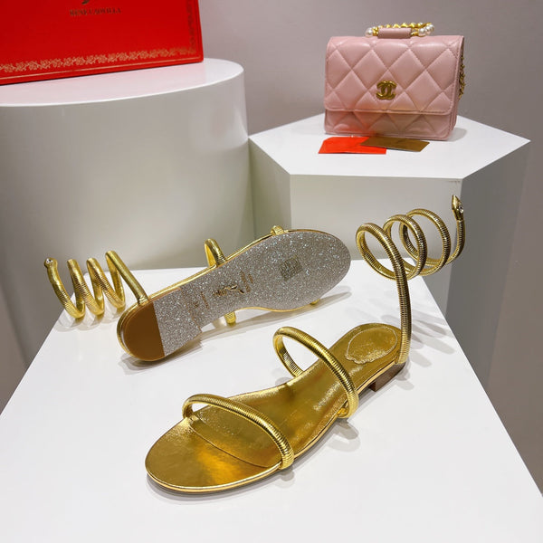 Juniper 15mm Gold Metallic Sheepskin Sandal 108364