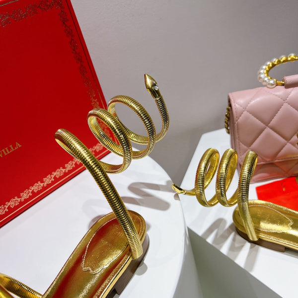 Juniper 15mm Gold Metallic Sheepskin Sandal 108364