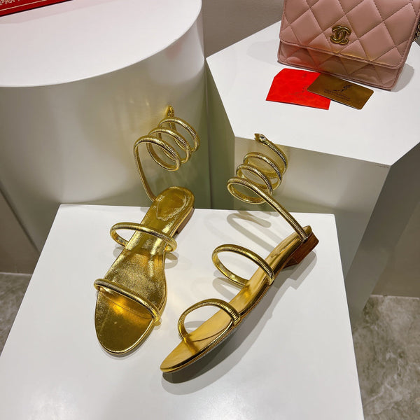 Juniper 15mm Gold Metallic Sheepskin Sandal 108364