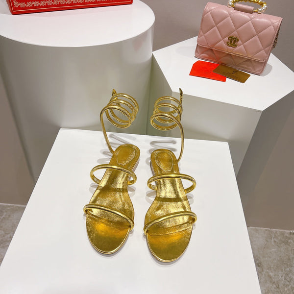 Juniper 15mm Gold Metallic Sheepskin Sandal 108364