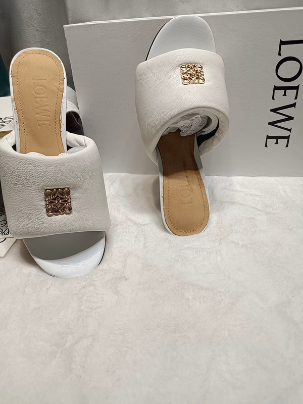 Loewe Anagram Padded Mule White Sheepskin