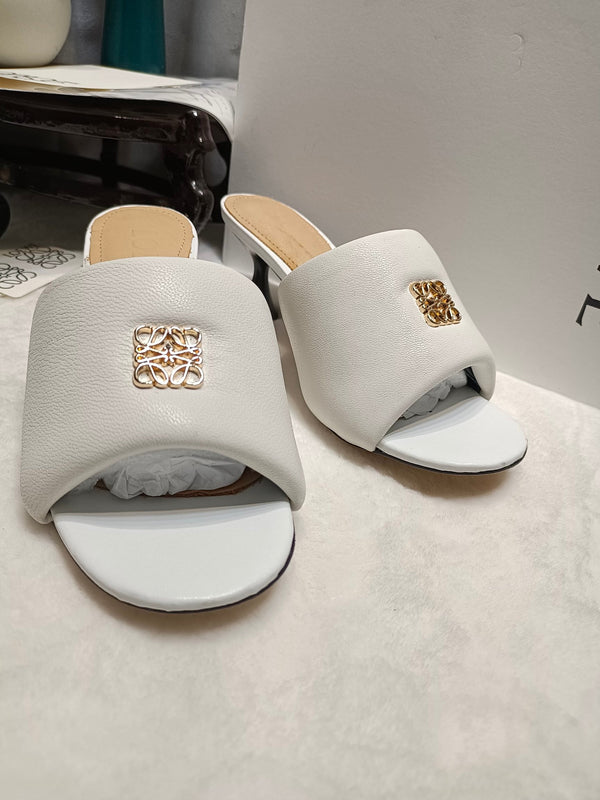 Loewe Anagram Padded Mule White Sheepskin