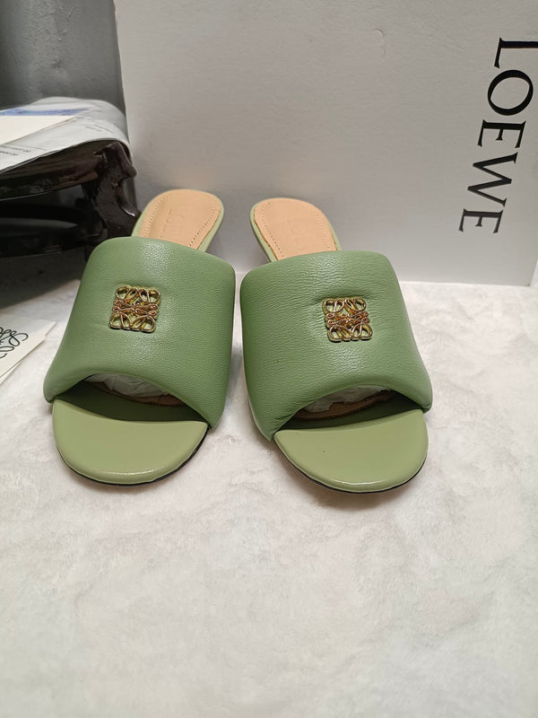 Loewe Anagram Padded Mule Green Sheepskin 246567