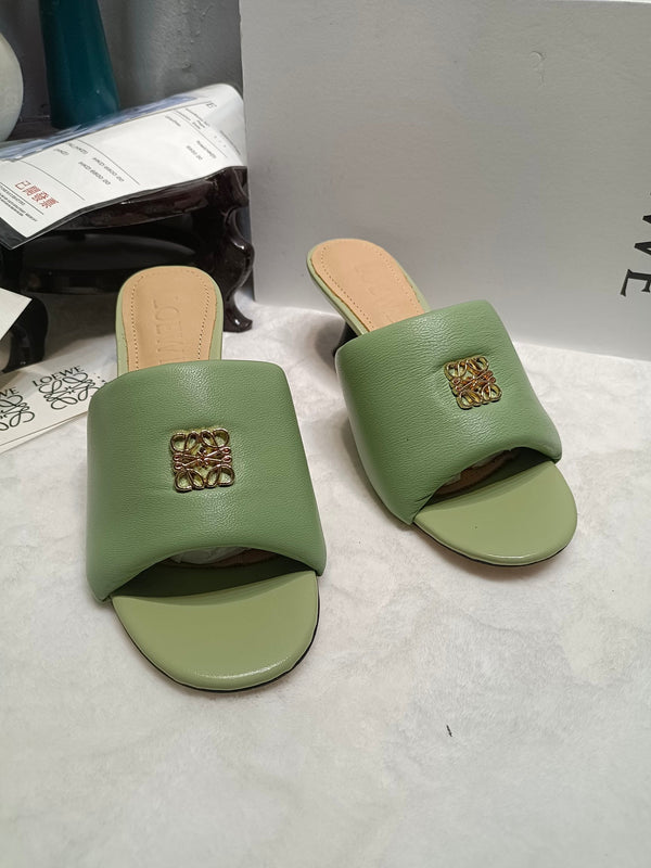 Loewe Anagram Padded Mule Green Sheepskin 246567