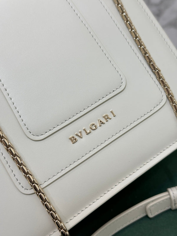 BVL Serpenti Forever Top Handle Bag 18cm White Calfskin GHW 188604