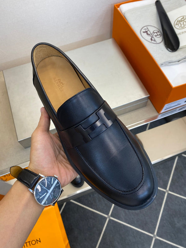 HM Men's Loafer Black Calfskin 540805