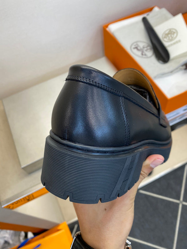 HM Men's Loafer Black Calfskin 540805