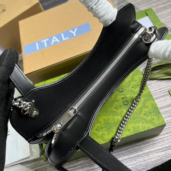 SAC FOURRE-TOUT GG PETIT 28 EN CUIR DE VEAU NOIR