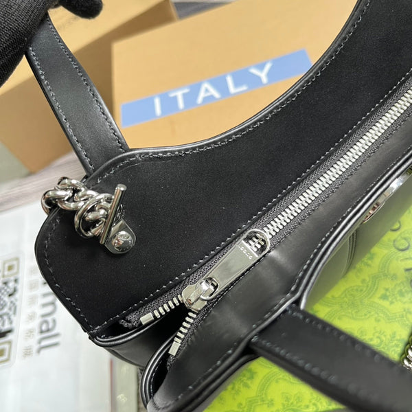 SAC FOURRE-TOUT GG PETIT 28 EN CUIR DE VEAU NOIR