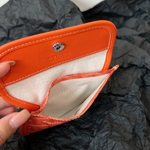 BORSA ANJOU MINI 20 IN TELA GOYARDINE ROSSA E ARANCIONE E PELLE DI VITELLO