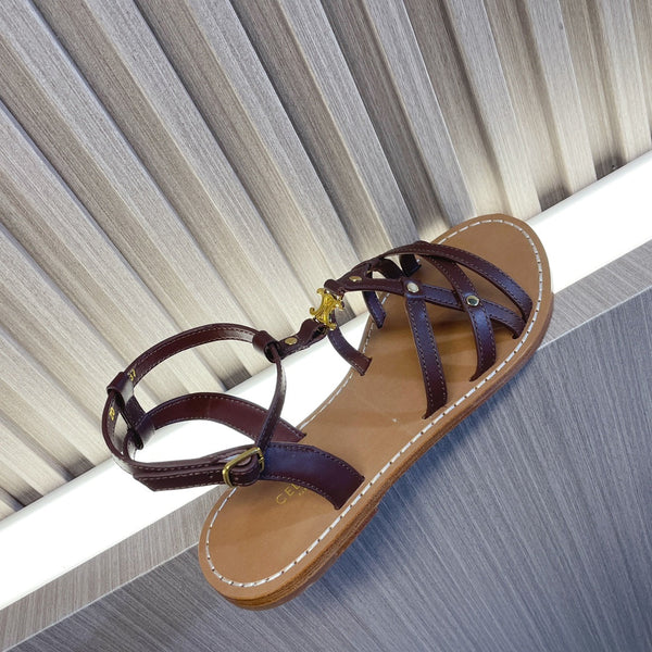 cl roman sandal brown calfskin