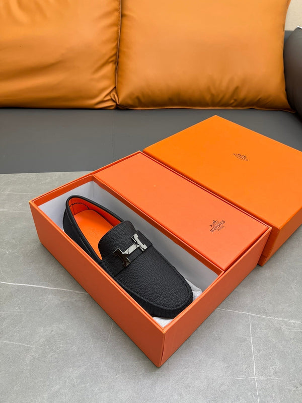 HM H-LOGO LOAFER BLACK CALFSKIN