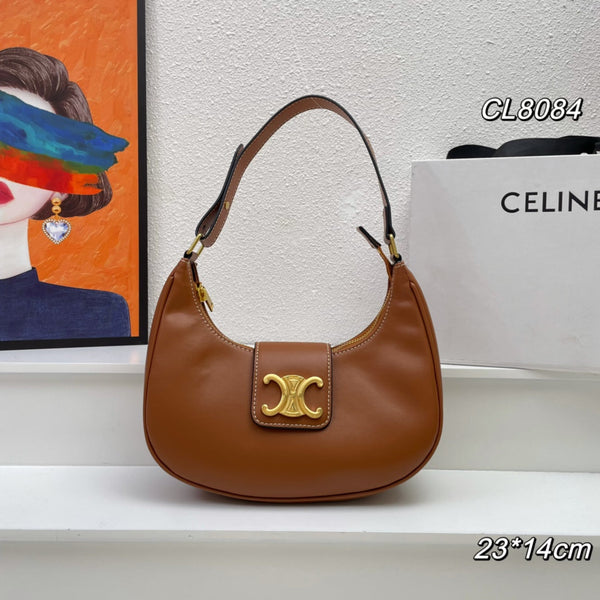 23 BORSA IN PELLE DI VITELLO MARRONE CHIARO