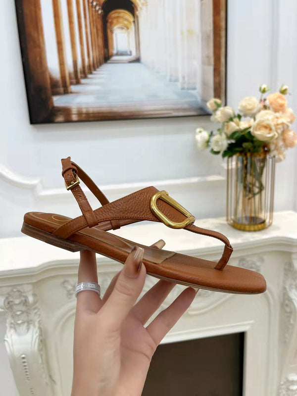 Valentino 25C Thong Sandal Ginger Orange Sheepskin 239509