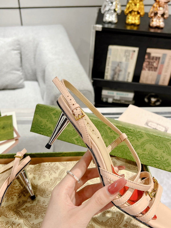 HIGH HEEL 65MM IN TAN BEIGE CALFSKIN WITH RED HEART