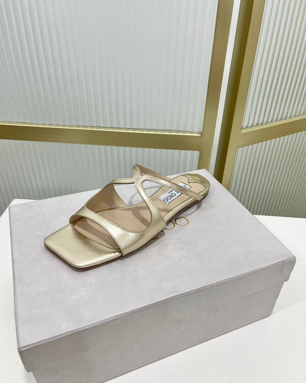 Jimmy Sandals In Light Gold Cowhide 587685