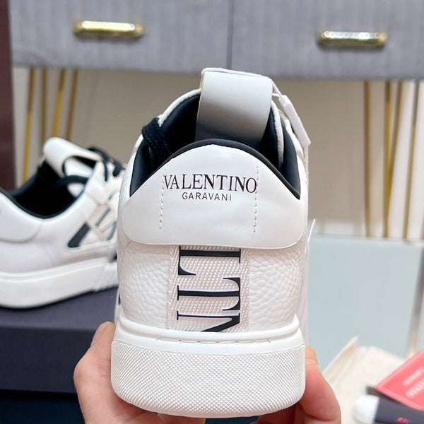 valenti low top vl7n bianco nero vitello tela bianca