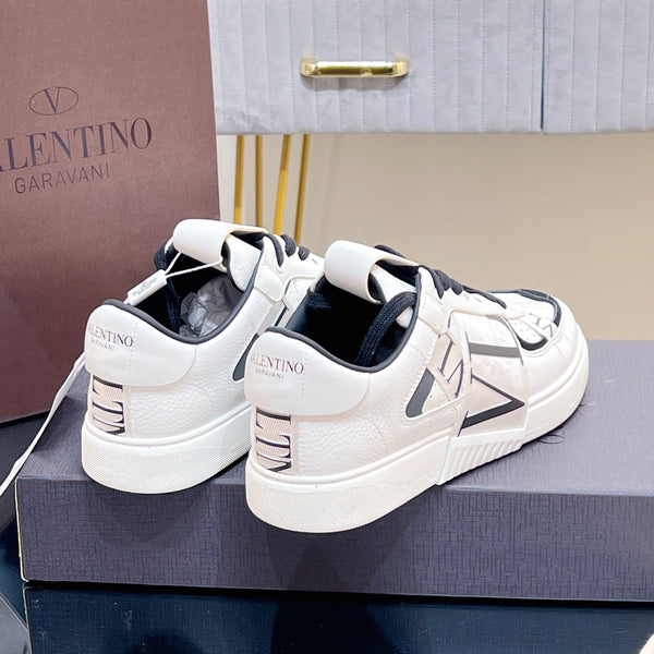 valenti low top vl7n bianco nero vitello tela bianca