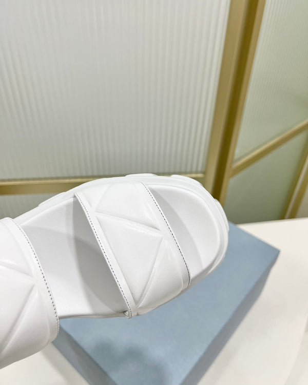 SANDALI PRA MONOLITH CON PLATEAU IN PELLE DI VITELLO BIANCA