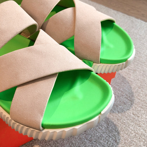 SANDALO HM ELECTRIC PARROCCHIO E CAMOSCIO KAKI