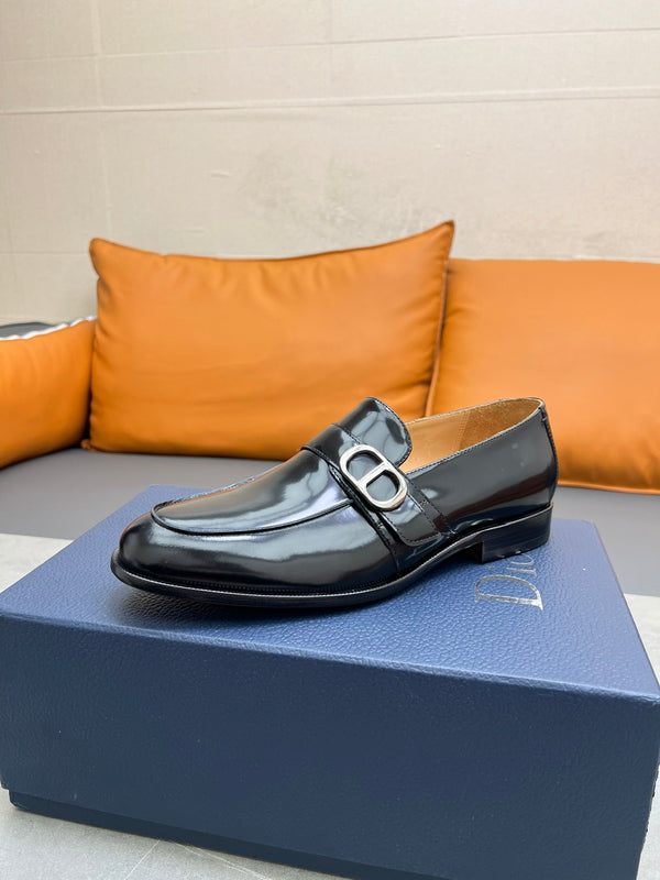 CD SYMBOL GRANVILLE EDGE BEADS LOAFER BLACK POLISHED CALFSKIN