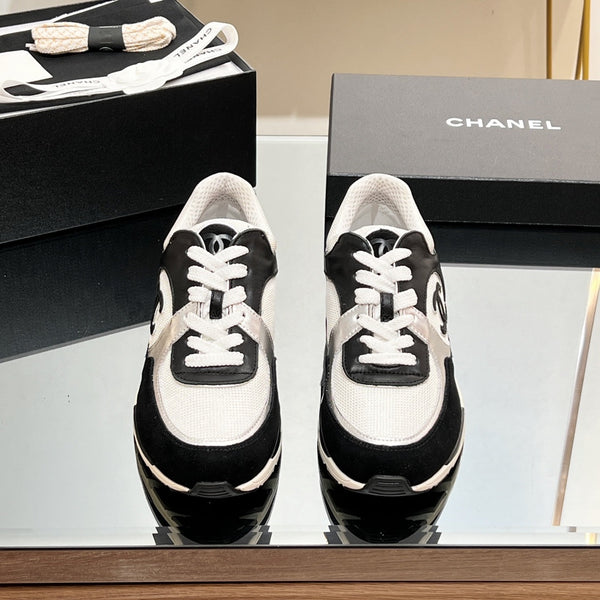 CC Sneaker In Black Mesh Fabric Print Logo 149842