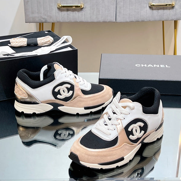 CC Sneaker In Nude Mesh Fabric Print Logo 149847