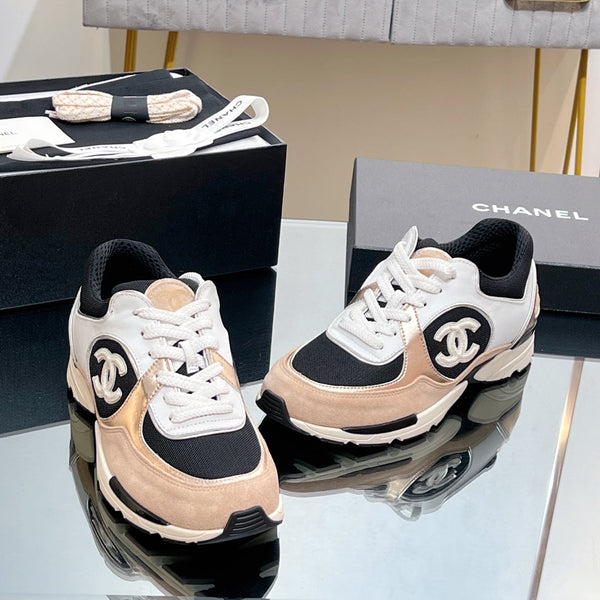 CC Sneaker In Nude Mesh Fabric Print Logo 149847