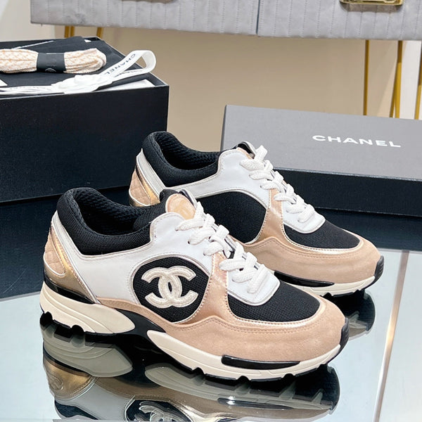 CC Sneaker In Nude Mesh Fabric Print Logo 149847