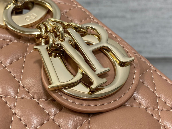 mini lady 17 pelle di agnello marrone rosato