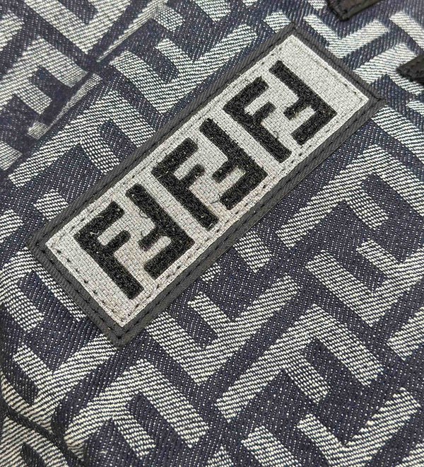 ZAINO FENDI STRIKE LARGE 46 FF IN TESSUTO JACQUARD BLU NOTTE