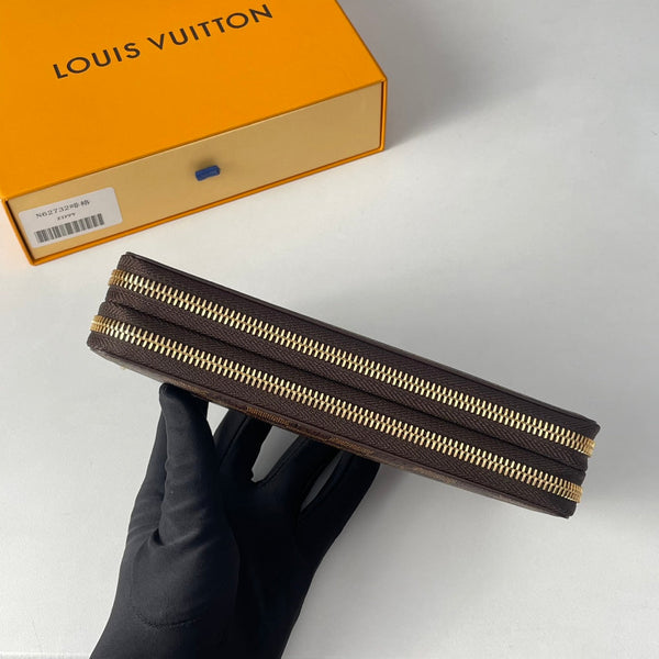 LV Double Zippy XL Wallet Damier Ebene Canvas 221552