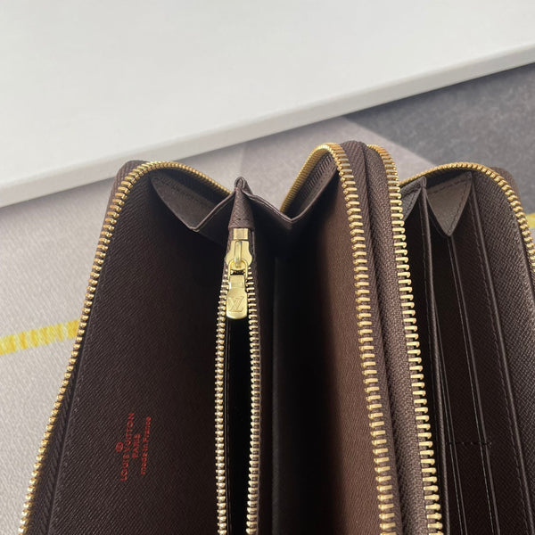 LV Double Zippy XL Wallet Damier Ebene Canvas 221552