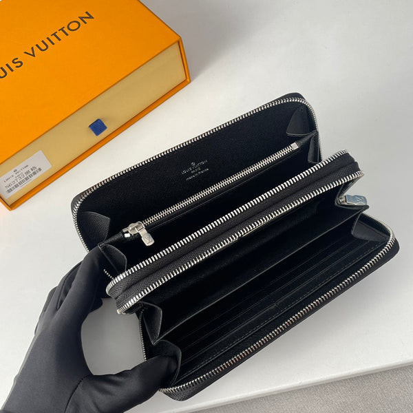 LV Double Zippy XL Wallet Black Damier Graphite 221553