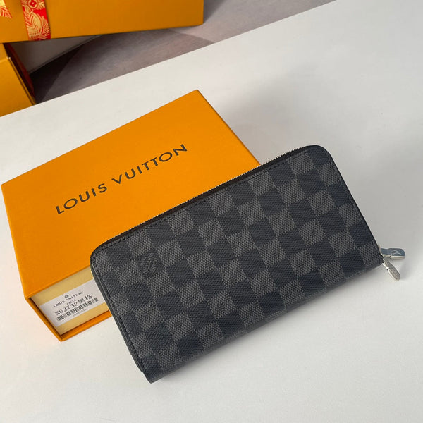 LV Double Zippy XL Wallet Black Damier Graphite 221553