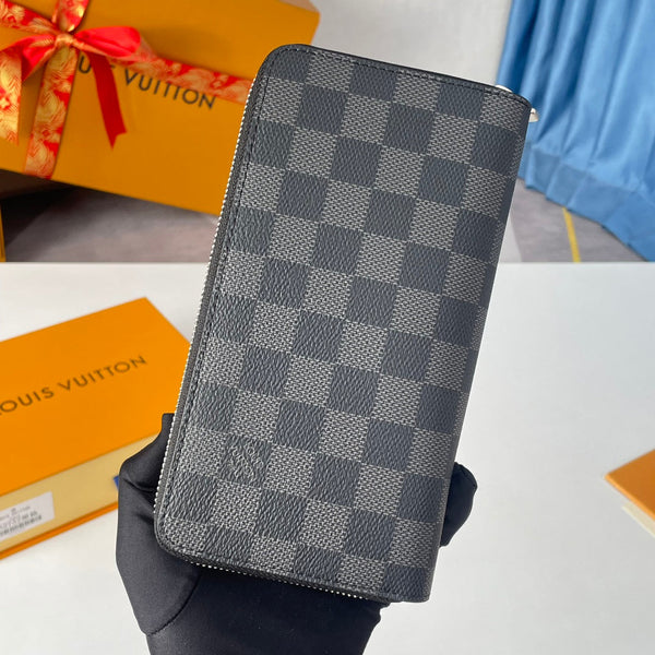 LV Double Zippy XL Wallet Black Damier Graphite 221553